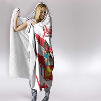 Fiestas Patrias de Peru Hooded Blanket Coat Of Arms With Cute Alpaca Face