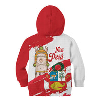Fiestas Patrias de Peru Kid Hoodie Coat Of Arms With Cute Alpaca Face