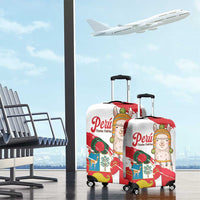 Fiestas Patrias de Peru Luggage Cover Coat Of Arms With Cute Alpaca Face