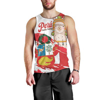 Fiestas Patrias de Peru Men Tank Top Coat Of Arms With Cute Alpaca Face