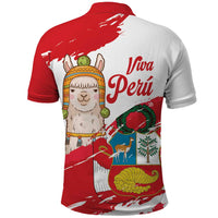 Fiestas Patrias de Peru Polo Shirt Coat Of Arms With Cute Alpaca Face