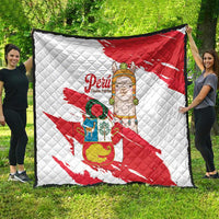 Fiestas Patrias de Peru Quilt Coat Of Arms With Cute Alpaca Face