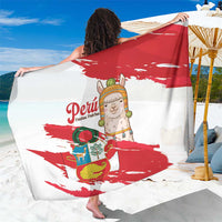 Fiestas Patrias de Peru Sarong Coat Of Arms With Cute Alpaca Face