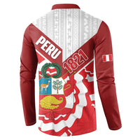Peru 1821 Proud Button Sweatshirt National Day Peruvian Pattern