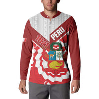 Peru 1821 Proud Button Sweatshirt National Day Peruvian Pattern