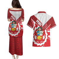 Peru 1821 Proud Couples Matching Puletasi and Hawaiian Shirt National Day Peruvian Pattern
