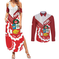Peru 1821 Proud Couples Matching Summer Maxi Dress and Long Sleeve Button Shirt National Day Peruvian Pattern