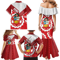 Peru 1821 Proud Family Matching Mermaid Dress and Hawaiian Shirt National Day Peruvian Pattern