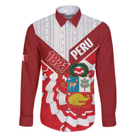 Peru 1821 Proud Family Matching Puletasi and Hawaiian Shirt National Day Peruvian Pattern