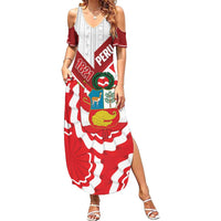 Peru 1821 Proud Family Matching Summer Maxi Dress and Hawaiian Shirt National Day Peruvian Pattern