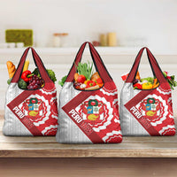 Peru 1821 Proud Grocery Bag National Day Peruvian Pattern