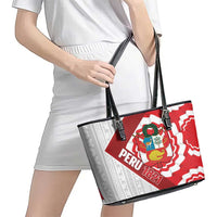 Peru 1821 Proud Leather Tote Bag National Day Peruvian Pattern