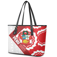 Peru 1821 Proud Leather Tote Bag National Day Peruvian Pattern