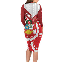 Peru 1821 Proud Long Sleeve Bodycon Dress National Day Peruvian Pattern