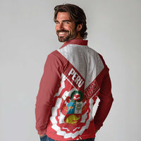 Peru 1821 Proud Long Sleeve Polo Shirt National Day Peruvian Pattern