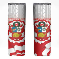 Peru 1821 Proud Skinny Tumbler National Day Peruvian Pattern