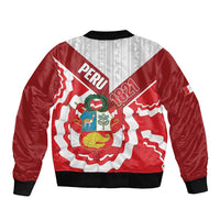 Peru 1821 Proud Sleeve Zip Bomber Jacket National Day Peruvian Pattern