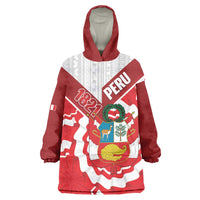 Peru 1821 Proud Wearable Blanket Hoodie National Day Peruvian Pattern