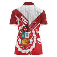 Peru 1821 Proud Women Polo Shirt National Day Peruvian Pattern