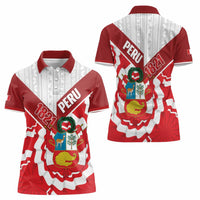 Peru 1821 Proud Women Polo Shirt National Day Peruvian Pattern