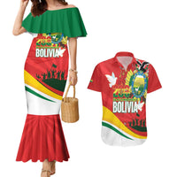 Bolivia Independence Day Couples Matching Mermaid Dress and Hawaiian Shirt 200 Anos Dia de la Independencia