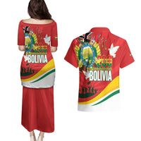Bolivia Independence Day Couples Matching Puletasi and Hawaiian Shirt 200 Anos Dia de la Independencia