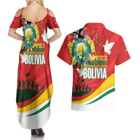 Bolivia Independence Day Couples Matching Summer Maxi Dress and Hawaiian Shirt 200 Anos Dia de la Independencia
