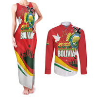 Bolivia Independence Day Couples Matching Tank Maxi Dress and Long Sleeve Button Shirt 200 Anos Dia de la Independencia