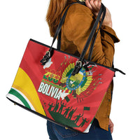 Bolivia Independence Day Leather Tote Bag 200 Anos Dia de la Independencia