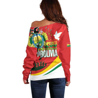 Bolivia Independence Day Off Shoulder Sweater 200 Anos Dia de la Independencia