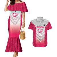 South Africa Rugby Custom Couples Matching Mermaid Dress and Hawaiian Shirt Come On Puma African Pattern