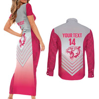 South Africa Rugby Custom Couples Matching Short Sleeve Bodycon Dress and Long Sleeve Button Shirt Come On Puma African Pattern