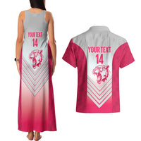 South Africa Rugby Custom Couples Matching Tank Maxi Dress and Hawaiian Shirt Come On Puma African Pattern