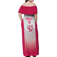 South Africa Rugby Custom Family Matching Off Shoulder Maxi Dress and Hawaiian Shirt Come On Puma African Pattern