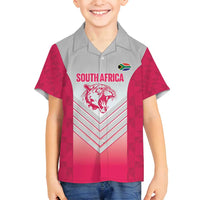 South Africa Rugby Custom Family Matching Off Shoulder Short Dress and Hawaiian Shirt Come On Puma African Pattern