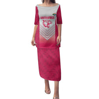 South Africa Rugby Custom Family Matching Puletasi and Hawaiian Shirt Come On Puma African Pattern