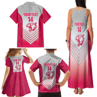 South Africa Rugby Custom Family Matching Tank Maxi Dress and Hawaiian Shirt Come On Puma African Pattern