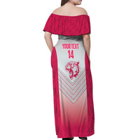 South Africa Rugby Custom Off Shoulder Maxi Dress Come On Puma African Pattern