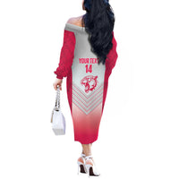 South Africa Rugby Custom Off The Shoulder Long Sleeve Dress Come On Puma African Pattern