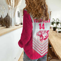 South Africa Rugby Custom Women Casual Shirt Come On Puma African Pattern