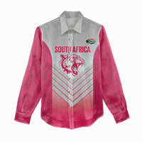 South Africa Rugby Custom Women Casual Shirt Come On Puma African Pattern