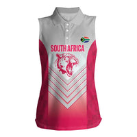South Africa Rugby Custom Women Sleeveless Polo Shirt Come On Puma African Pattern