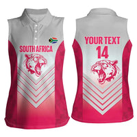 South Africa Rugby Custom Women Sleeveless Polo Shirt Come On Puma African Pattern