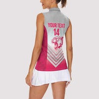 South Africa Rugby Custom Women Sleeveless Polo Shirt Come On Puma African Pattern