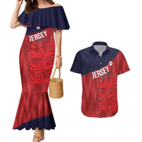 Custom Jersey Cricket Couples Matching Mermaid Dress and Hawaiian Shirt Go Jer Lions - Wonder Print Shop