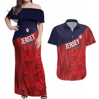 Custom Jersey Cricket Couples Matching Off Shoulder Maxi Dress and Hawaiian Shirt Go Jer Lions - Wonder Print Shop