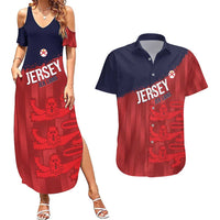 Custom Jersey Cricket Couples Matching Summer Maxi Dress and Hawaiian Shirt Go Jer Lions - Wonder Print Shop