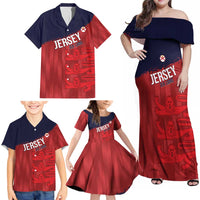 Custom Jersey Cricket Family Matching Off Shoulder Maxi Dress and Hawaiian Shirt Go Jer Lions - Wonder Print Shop