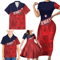 Custom Jersey Cricket Family Matching Short Sleeve Bodycon Dress and Hawaiian Shirt Go Jer Lions - Wonder Print Shop
