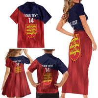 Custom Jersey Cricket Family Matching Short Sleeve Bodycon Dress and Hawaiian Shirt Go Jer Lions - Wonder Print Shop